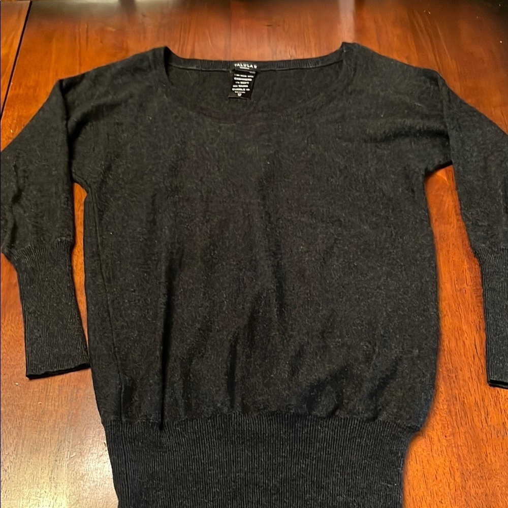 Talula Black Crew Neck Sweater Fine Knit XXS
